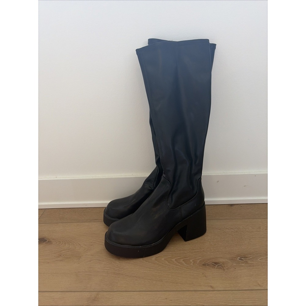 Madden Girl Women Boot Platform Silas Knee High Black Size 10 Chunky Y2K Read